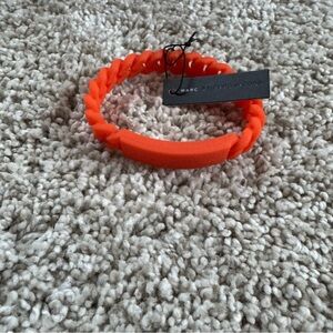 Marc By Marc Jacobs Flouro Orange Braided Silicone Rubber Bracelet